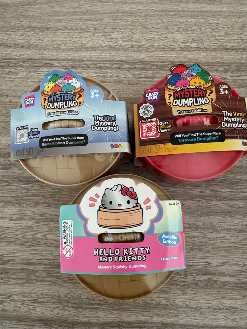 Mystery Dumpling - Treasure, Silver Ribbon & Hello Kitty Edition. Set of 3 NEW